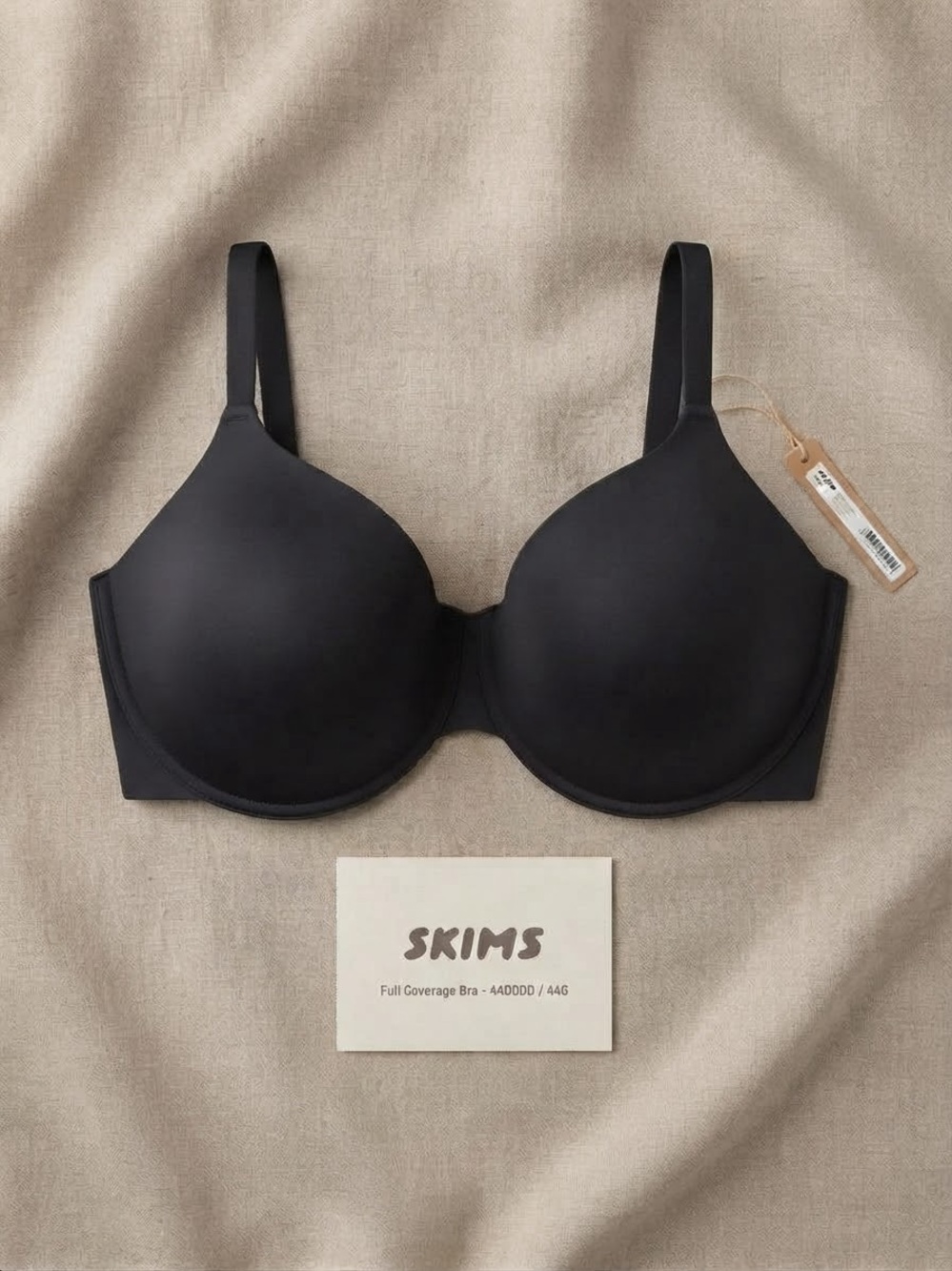 NWT Skims Fits Everybody Tshirt Demi Bra in Onyx Black 44DDDD/ 44G